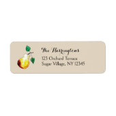 Waterverf Peren Handgeschilderd Natuuradres Etiket (Voorkant)
