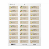 Waterverf Peren Handgeschilderd Natuuradres Etiket (Full Sheet)