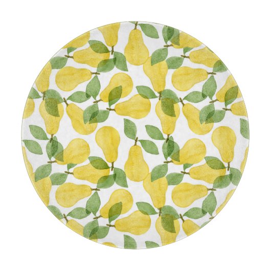 Waterverf Peren: Handgeschilderd Patroon Snijplank (Voorkant)