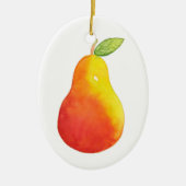 Waterverf peren keramisch ornament (Voorkant)