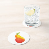 Waterverf peren ronde kartonnen onderzetter (Insitu)