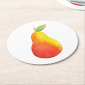 Waterverf peren ronde kartonnen onderzetter (Gebogen)