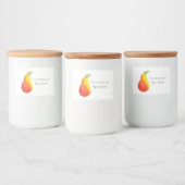 Waterverf peren voedselcontainer etiket (Flessen)