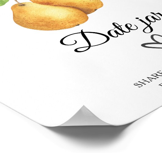 waterverf peren vrijgezellenfeest Datum nacht idee Poster (Hoek)