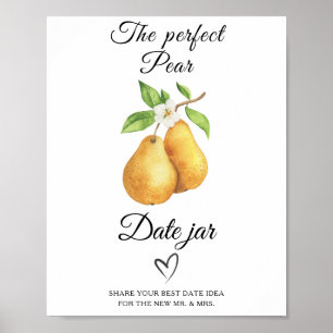 waterverf peren vrijgezellenfeest Datum nacht idee Poster