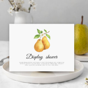 Waterverf peren vrijgezellenfeest Display douche Informatiekaartje