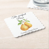 Waterverf Perfect Pear Floral Vrijgezellenfeest Kartonnen Onderzetters (Gebogen)