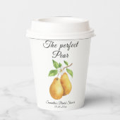 Waterverf Perfect Pear Floral Vrijgezellenfeest Papieren Bekers (Achterkant)