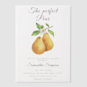 Waterverf Perfect Pear Floral Vrijgezellenfeest Vellum Uitnodigingen (Voorkant)