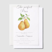 Waterverf Perfect Pear Floral Vrijgezellenfeest Vellum Uitnodigingen (Offset)