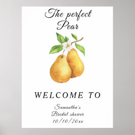 Waterverf Perfect Pear Welcome Vrijgezellenfeest Poster