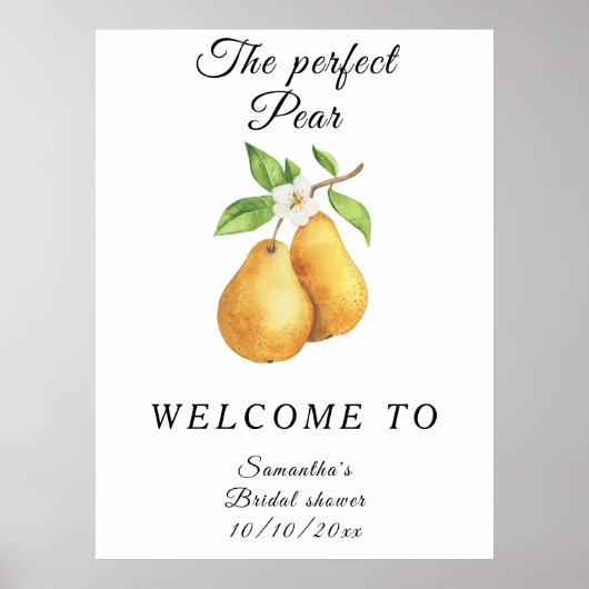 Waterverf Perfect Pear Welcome Vrijgezellenfeest Poster (Voorkant)