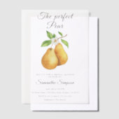Waterverf Perfect Peer Bruiloftsborrel Vellum Uitnodigingen (Offset)