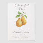 Waterverf Perfecte Peer Bloem Bruidsmeisje Shower Vellum Uitnodigingen (Voorkant)