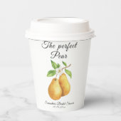 Waterverf Perfecte Peer Bruiloftsborrel Papieren Bekers (Voorkant)