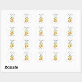 Waterverf Perfecte Peer Bruiloftsborrel Ronde Sticker (Vel)