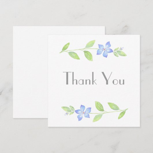 Waterverf Periwinkle Flower Bedankkaart (Voorkant / Achterkant)