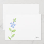 Waterverf Periwinkle Flower Notitiekaartje (Voorkant / Achterkant)