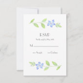 Waterverf Periwinkle Flower RSVP-kaart RSVP Kaartje (Voorkant)