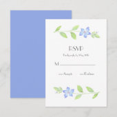 Waterverf Periwinkle Flower RSVP-kaart RSVP Kaartje (Voorkant / Achterkant)