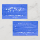 Waterverf periwinkle gift visitekaartjes (Voorkant / Achterkant)