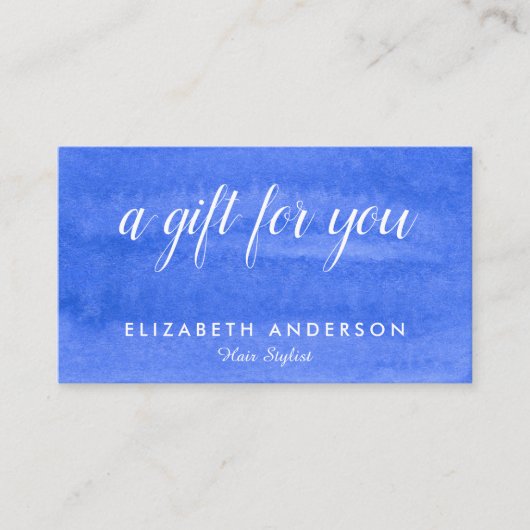 Waterverf periwinkle gift visitekaartjes (Voorkant)