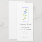 Waterverf Periwinkle (vinca) Bloeduitnodiging Kaart (Voorkant / Achterkant)