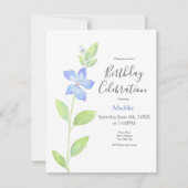 Waterverf Periwinkle (Vinca) Bloem Kaart (Voorkant)