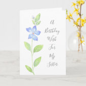 Waterverf Periwinkle (Vinca) Bloem Kaart (Gele Bloem)