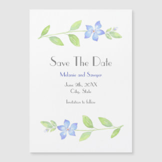 Waterverf Periwinkle Vloer sparen de Datum Magnetische Uitnodiging