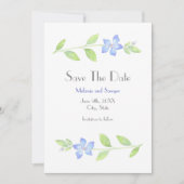 Waterverf Periwinkle Vloer sparen de Datum Save The Date (Voorkant)