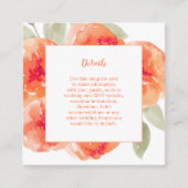 Waterverf Peronies Floral Weddenschap Details Informatiekaartje (Voorkant)