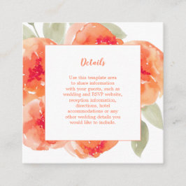 Waterverf Peronies Floral Weddenschap Details Informatiekaartje