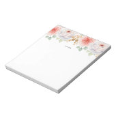 Waterverf Peronies Gold Leaves Notitieblok (Linkerzijde)