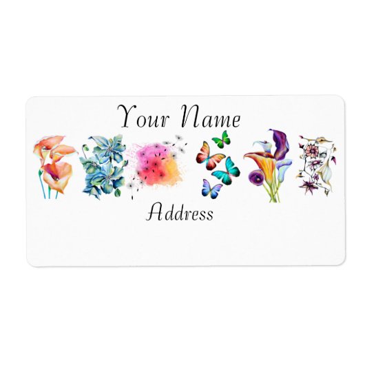 Waterverf Perrenials Gardening Lover Etiket (Voorkant)