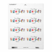 Waterverf Perrenials Gardening Lover Etiket (Full Sheet)