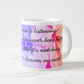 Waterverf Persian Blue Lilies Petals Patroon Grote Koffiekop (Voorkant rechts)