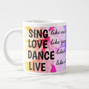 Waterverf Persian Blue Lilies Petals Patroon Grote Koffiekop