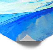 Waterverf Persian Blue Lilies Petals Patroon Poster (Hoek)