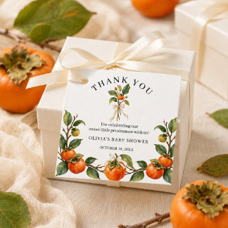 Waterverf Persimmon Baby Shower Persoonlijk Bedankjes Labels