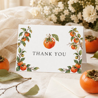 Waterverf Persimmon Baby Shower Persoonlijk Bedankkaart
