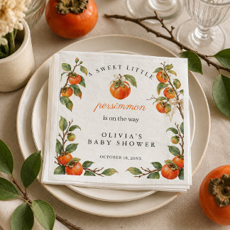 Waterverf Persimmon Baby Shower Persoonlijk Servet