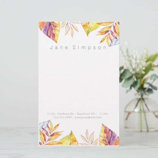 waterverf persoonlijk briefpapier (Staand voorkant)