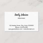 Waterverf, persoonlijke kaart visitekaartje (Achterkant)