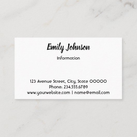 Waterverf, persoonlijke kaart visitekaartje (Achterkant)