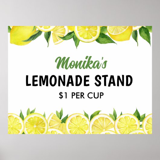 Waterverf Persoonlijke Limonadestand Poster (Voorkant)