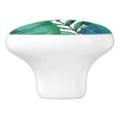 Waterverf persoonlijke tropische bladeren keramische knop (Zijkant)