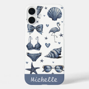 waterverf Persoonlijke Zomer Reis Thema Strand  iPhone 16 Plus Hoesje