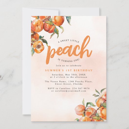 Waterverf Perthday uitnodiging (Voorkant)