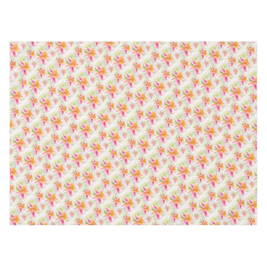 Waterverf Peruaanse Lily Alstroemeria tafelkleed (Voorkant (Horizontaal))